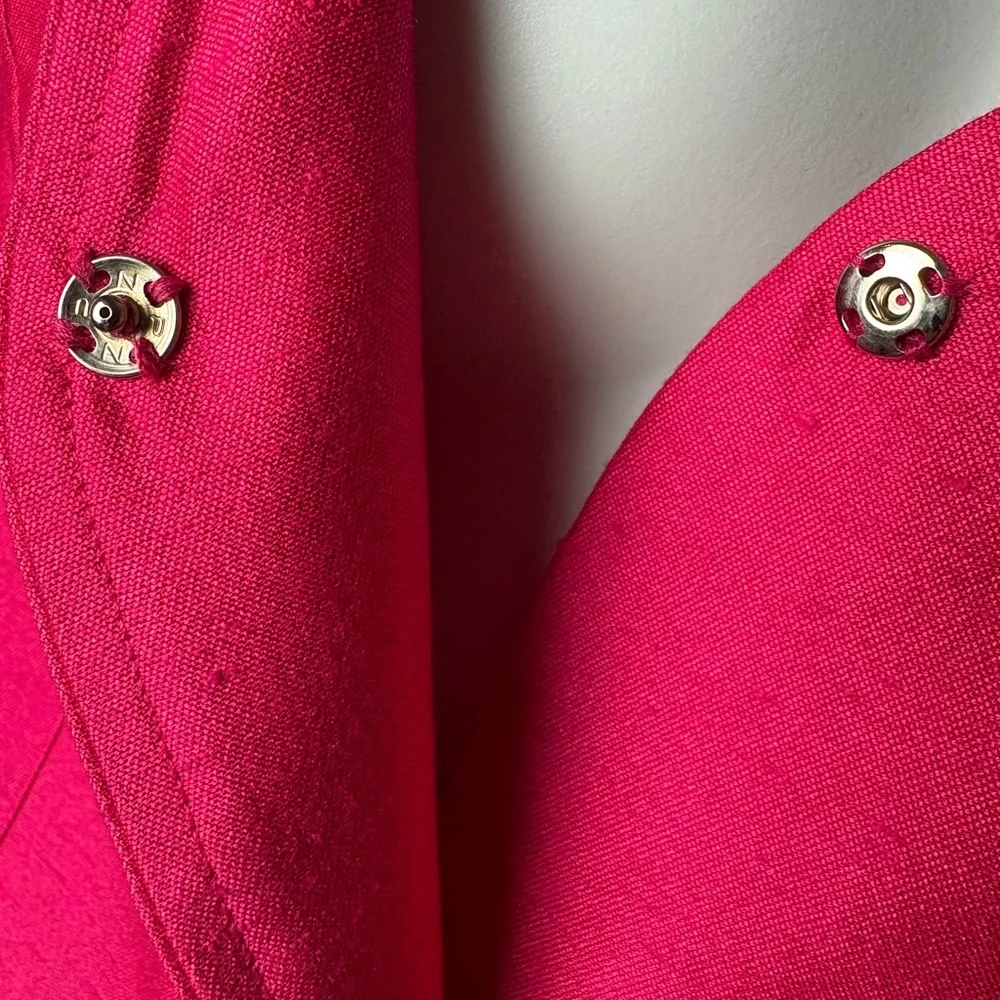 VINTAGE 1980s HOT PINK Formal Peplum Dress Skirt Set - M